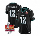 Men & Women & Youth Philadelphia Eagles #12 Randall Cunningham Black 2025 Eagles Logo Super Bowl LIX Patch New F.U.S.E. Vapor Limited Stitched Jersey Dzhi,baseball caps,new era cap wholesale,wholesale hats